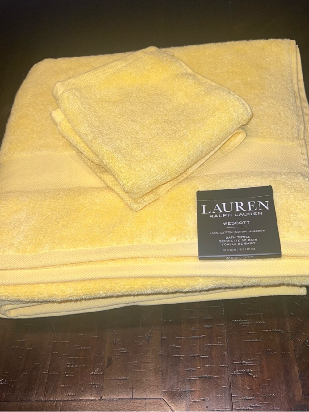 Lauren Ralph Lauren Wescott Canary Yellow 4 Piece Bath Towel Set
